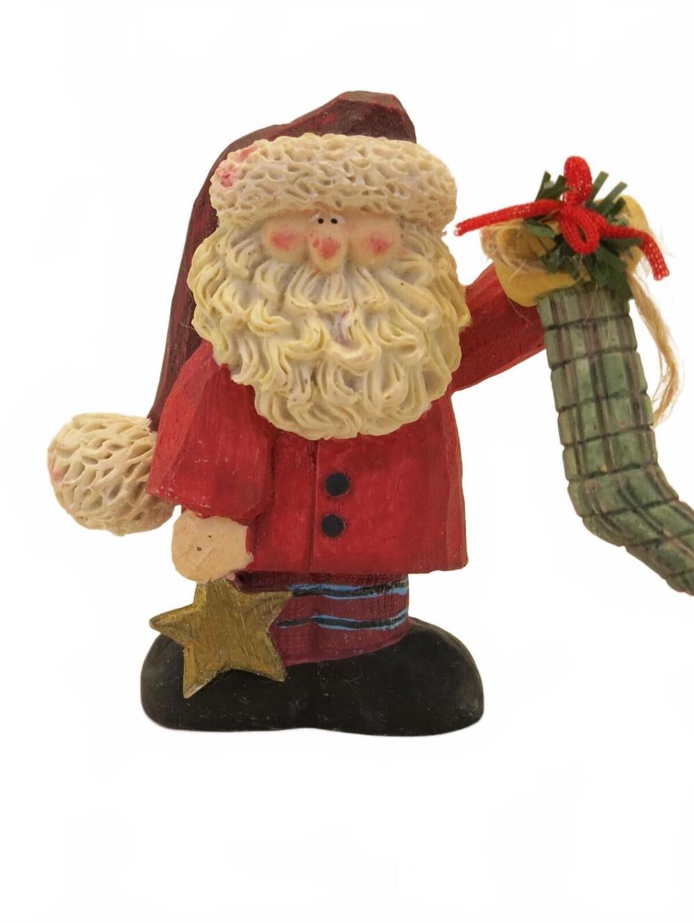 Vintage 1997 Crazy Mountain Santa Claus with Star & Stocking Figurine